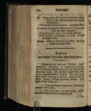 Anhang von einigen lateinischen Spichwoertern, (Proverbiis)