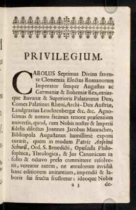 a3r-a4v, Privilegium