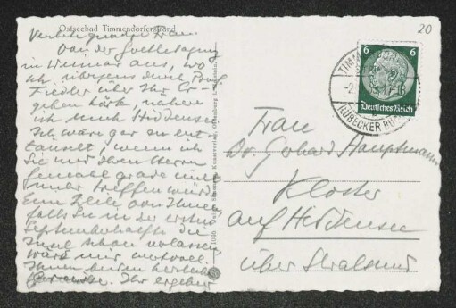 Brief von Robert Faesi an Margarete Hauptmann