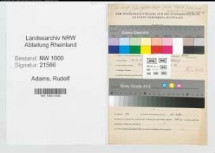 Entnazifizierung Rudolf Adams, geb. 10.11.1919 (Sekretaer)