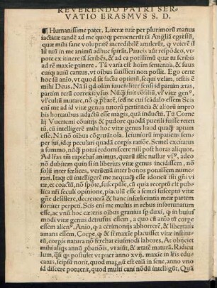 Reverendo Patri Servatio Ersasmus S. D.
