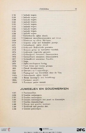 Juweelen en Goudwerken (Nr. 1183-1199)