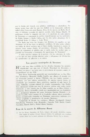 Los premios municipales de literatura