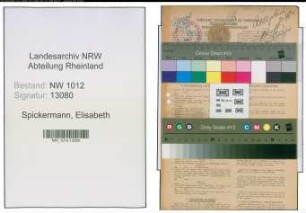 Entnazifizierung Elisabeth Spickermann , geb. 06.02.1908 (Bueroangestellte)
