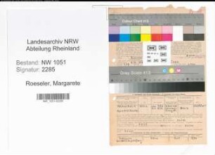 Entnazifizierung Margarete Roeseler , geb. 13.07.1898 ()