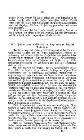 Präparandenbildung im Regierungs-Bezirk Potsdam : [III. Seminarien, Bildung der Lehrer und deren persönliche Verhältnisse]