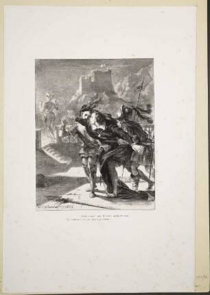 Hamlet will dem Geist seines Vaters folgen, Blatt 2 der Folge "Illustrationen zu Shakespears Hamlet"