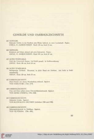 Gemälde und Farbholzschnitte (Nr. 423-442)