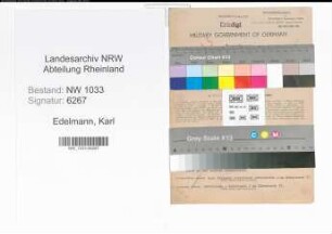 Entnazifizierung Karl Edelmann , geb. 20.01.1916 (Polizeibeamter)