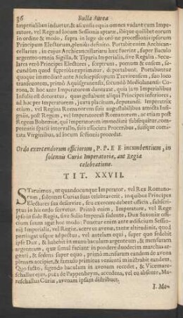 Ordo exercendorum officiorum ... Tit. XXVII.