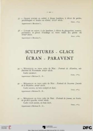 Sculptures – glace – écran – paravent (Nr. 39-49)