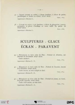Sculptures – glace – écran – paravent (Nr. 39-49)