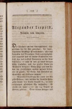 Alexander Leopold, Palatin von Ungarn.