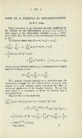 Note on a formula in differentiation.