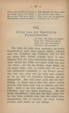 VIII. Bilder aus der Geschichte Friedrichrodas
