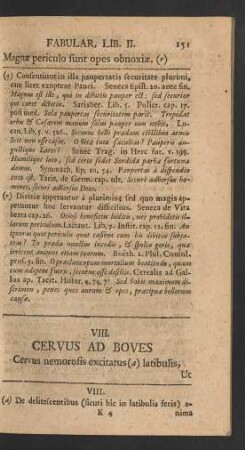 VIII. Cervus Ad Boves