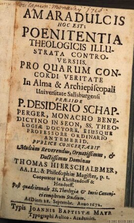 Amaradulcis, hoc est: poenitentia theologicis illustrata controversiis