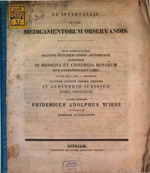 De intervallis in usu medicamentorum observandis