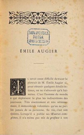 Émile Augier : Par Jules Claretie