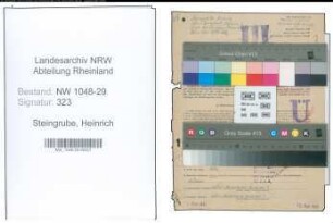 Entnazifizierung Heinrich Steingrube , geb. 15.04.1894 (Beamter)