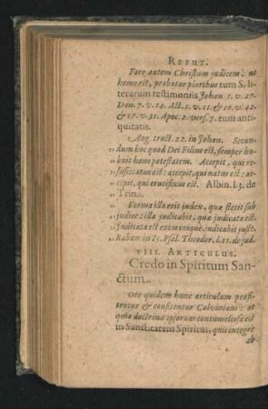 VIII. Articulus. Credo in Spiritum Sanctum.