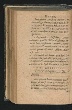 VIII. Articulus. Credo in Spiritum Sanctum.