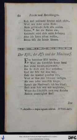 Der Esel, der Affe und der Maulwurf - Der Marder, der Fuchs und der Wolf.
