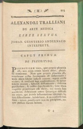 Alexandri Tralliani De Arte Medica Liber Sextus