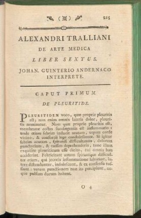 Alexandri Tralliani De Arte Medica Liber Sextus