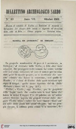 7: Moneta ed antichità di Usellus