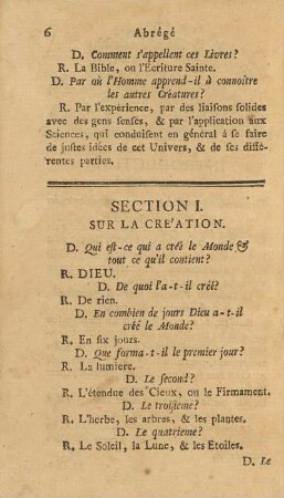 Section I. Sur La Création