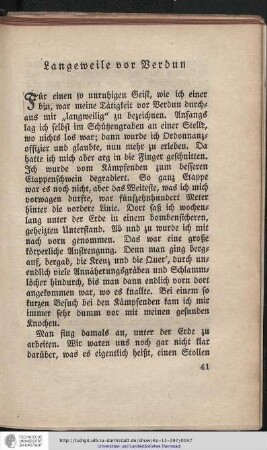 Langeweile vor Verdun