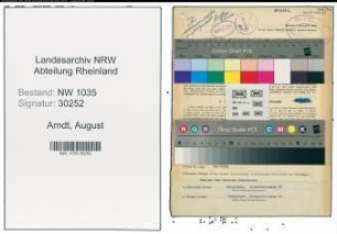 Entnazifizierung August Arndt , geb. 07.10.1891 (Waechter)