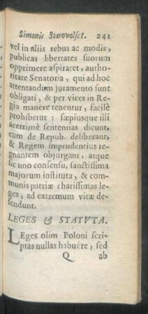 Leges & Statuta.