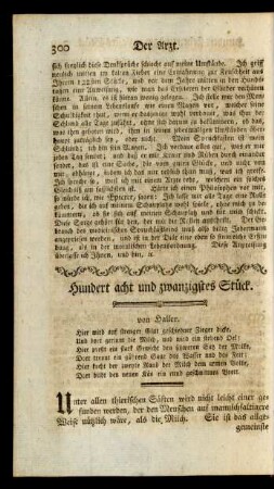 Hundert acht und zwanzigstes Stück