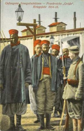 Gefangene Senegalschützen - Frankreichs "Größe". - Kriegsjahr 1914-15.