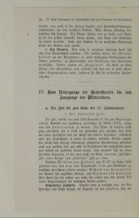 IV. Vom Untergange der Hohenstaufen bis zum Ausgange des Mittelalters