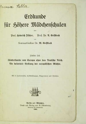 Teil 5: Länderkunde von Europa ohne das Deutsche Reich, Die koloniale Stellung der europäischen Mächte