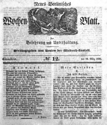 No. 12, Sonnabend, den 19.März 1836