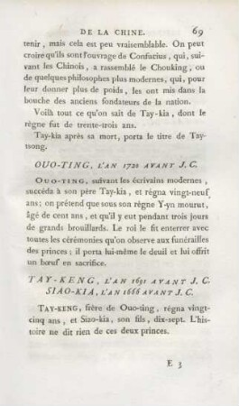 Tay-keng, l'an 1691 avant J.C, Siao-kia, l'an 1666 avent J.C.