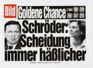 Maueranschlag der "Bild"-Zeitung: "Schröder: Scheidung immer häßlicher"