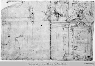 Studien zur Dekoration der Sala dei Cento Giorni : Kompositionsskizze für die Wanddekoration der Sala dei Cento Giorni