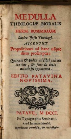 Medulla theologiae moralis ...