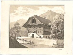 Bühlmann, Josef; Studienblätter und Reiseskizzen - Bauernhaus (Perspektive)