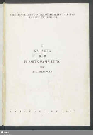 Katalog der Plastik-Sammlung