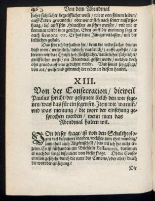 XIII. Von der Consecration ...