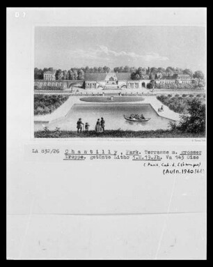 Chantilly, Schlosspark, Terasse mit großer Treppe