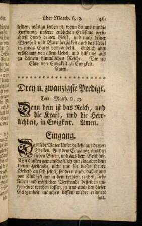 461-482, Drey und zwanzigste Predigt