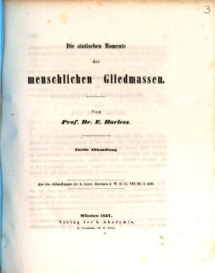Die statischen Momente der menschlichen Gliedmassen, 2