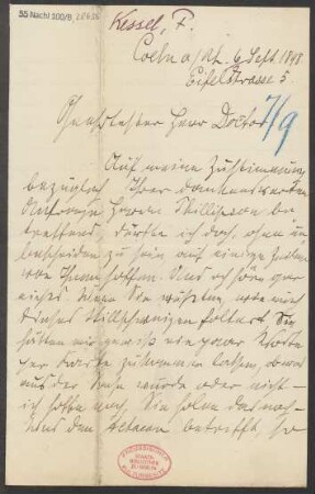 Brief an B. Schott's Söhne : 06.09.1898
